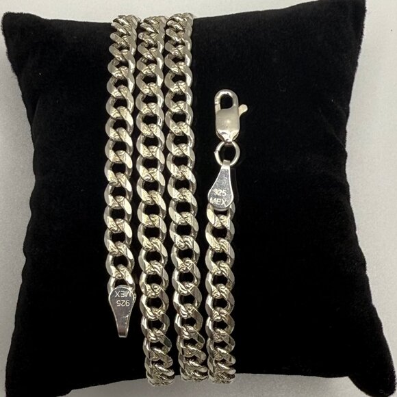 925 Sterling Silver Cuban link chain 24 inches Silver chain for